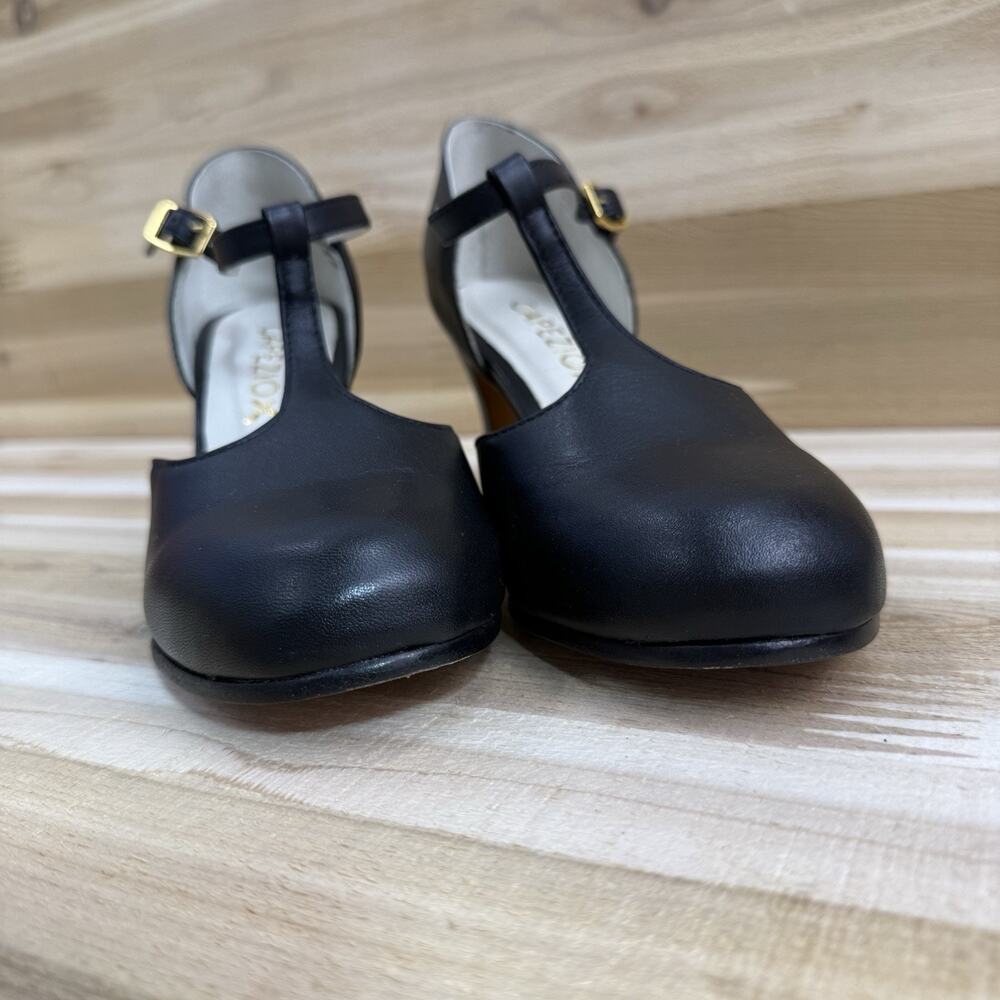 Capezio Closed Toe T-Strap Chorus Black Dance Character Shoes Women's Size 7W - Picture 8 of 13